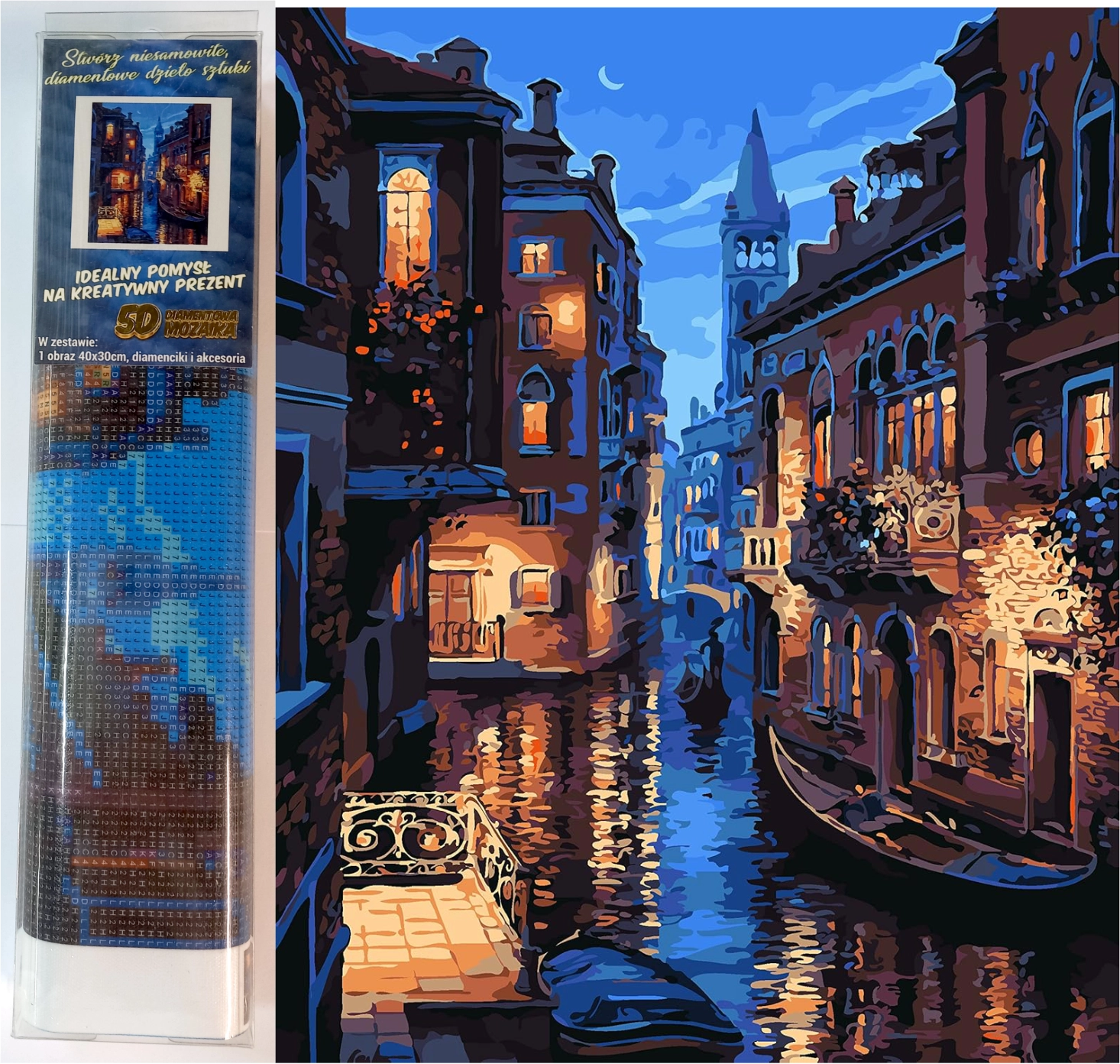 NORIMPEX Diamantové malování Benátky 40x30cm