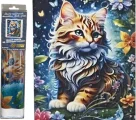 NORIMPEX Diamantové malování Zamyšlená kočka 40x30cm