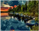 NORIMPEX Diamantové malování Les u jezera 40x30cm