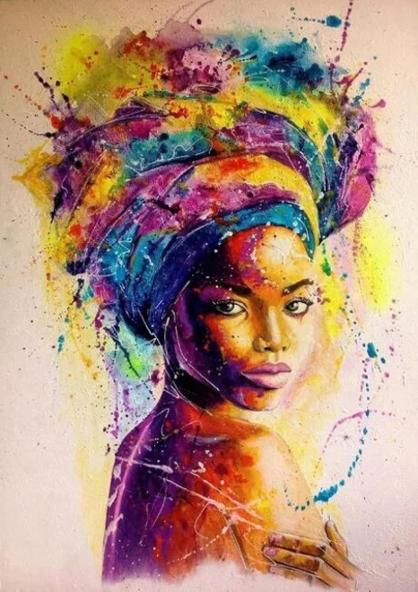NORIMPEX Diamantové malování Barevný turban 40x30cm