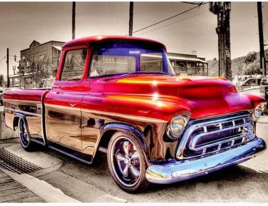 Diamantové malování Nablýskaný pickup 40x30cm