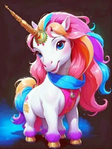 Diamantové malování Jednorožčí pohled 40x30cm