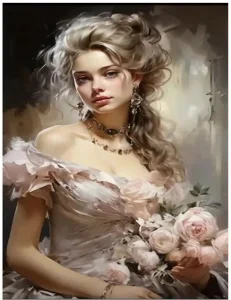 Diamantové malování Něžné růže 40x30cm