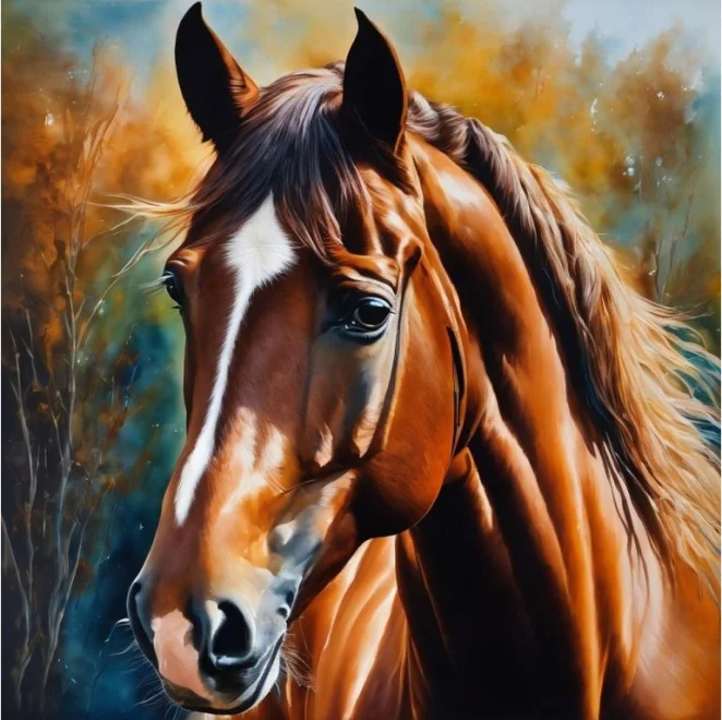 NORIMPEX Diamantové malování Portrét koně 40x30cm