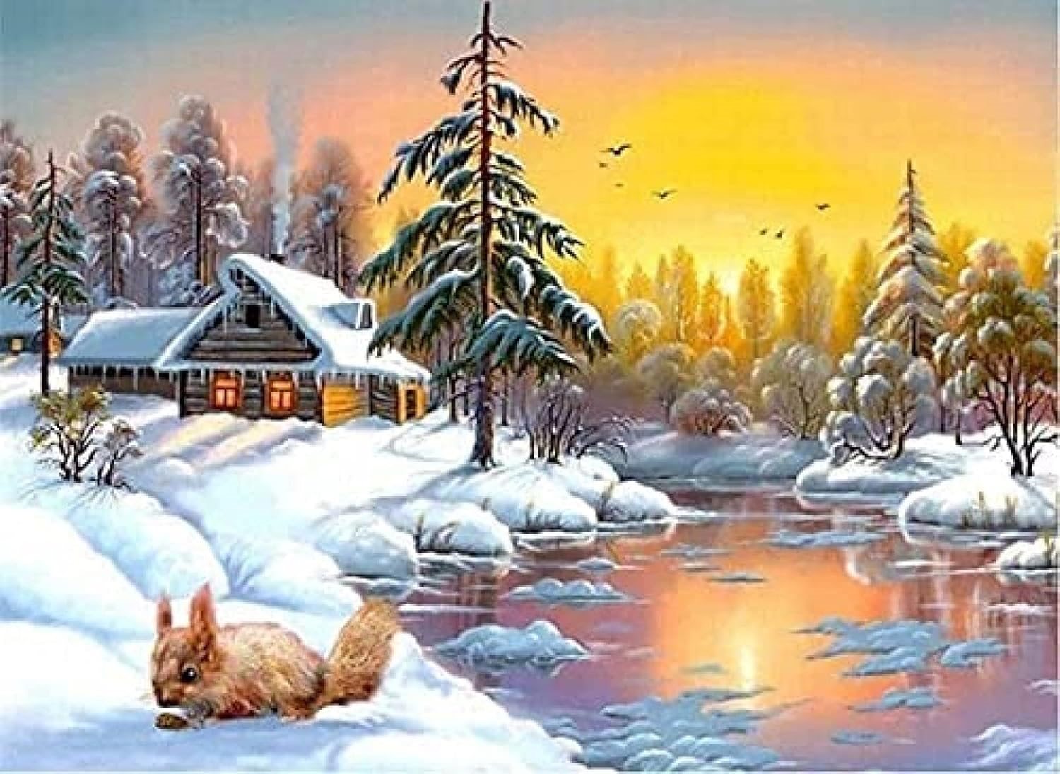 NORIMPEX Diamantové malování Odlesky zimního slunce 40x30cm