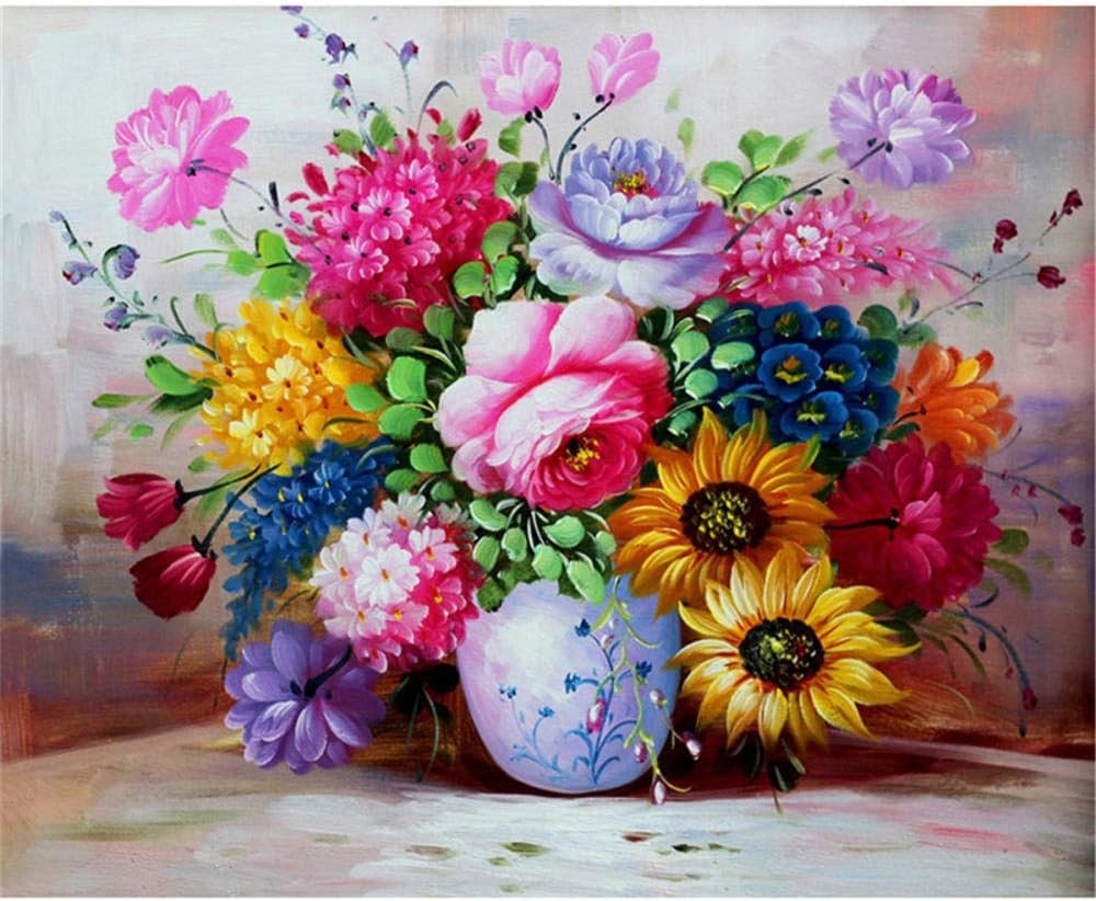 NORIMPEX Diamantové malování Kytice plná barev 40x30cm
