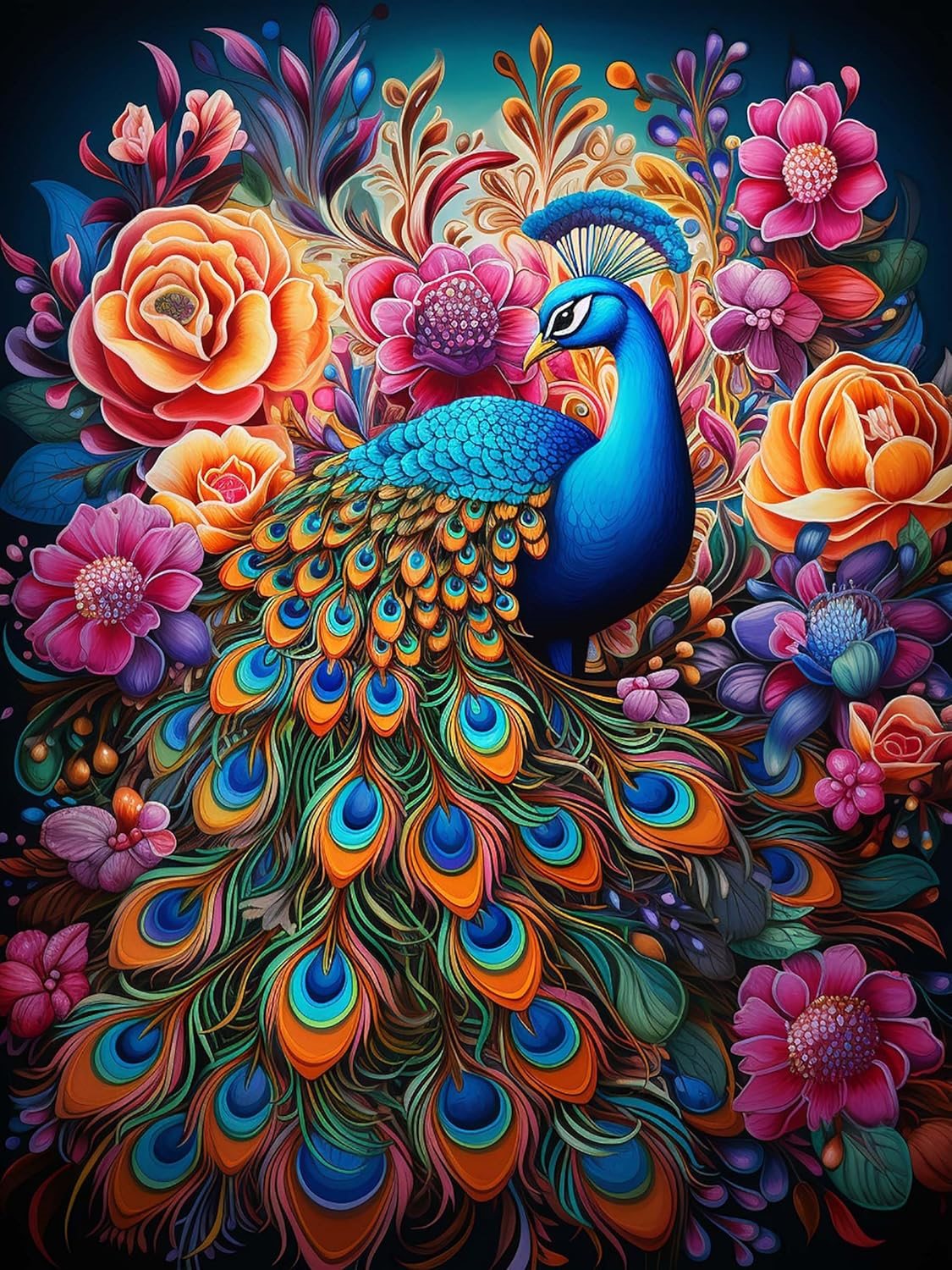 NORIMPEX Diamantové malování Paví nádhera 40x30cm