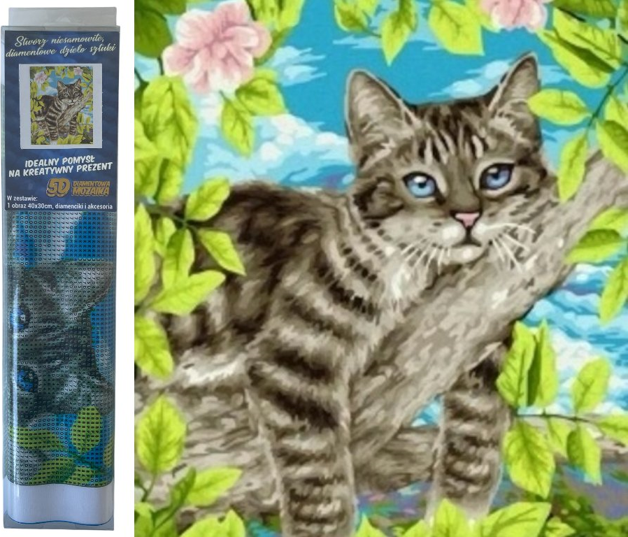 NORIMPEX Diamantové malování Odpočinek na větvi 40x30cm