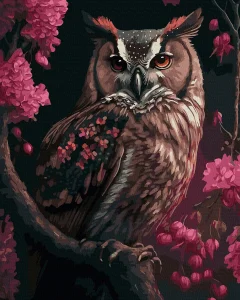 Diamantové malování Soví elegance 40x30cm