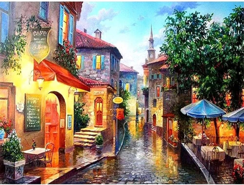 Diamantové malování Barevná ulice 30 × 40 cm
