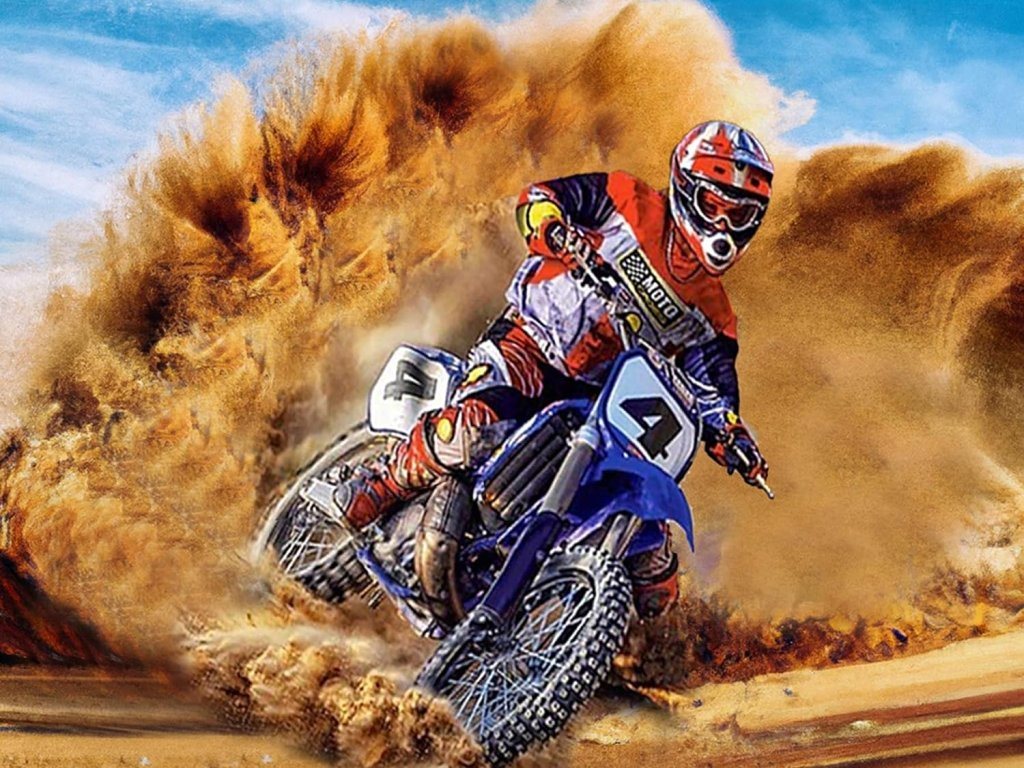 NORIMPEX Diamantové malování Motokros v poušti 40x30cm