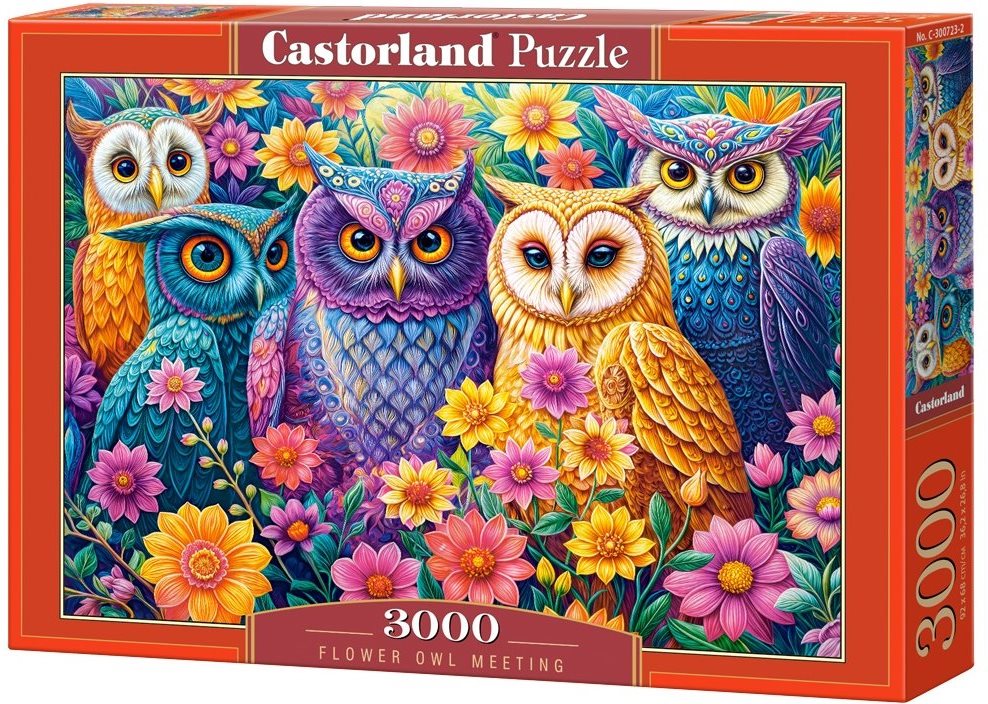 CASTORLAND Puzzle Květinové setkání sov 3000 dílků