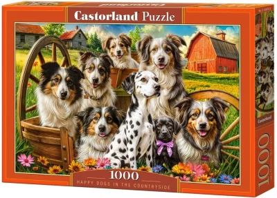 Puzzle Šťastní psi na venkově 1000 dílků