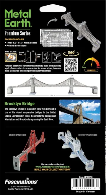 METAL EARTH 3D puzzle Premium Series: Brooklynský most, New York