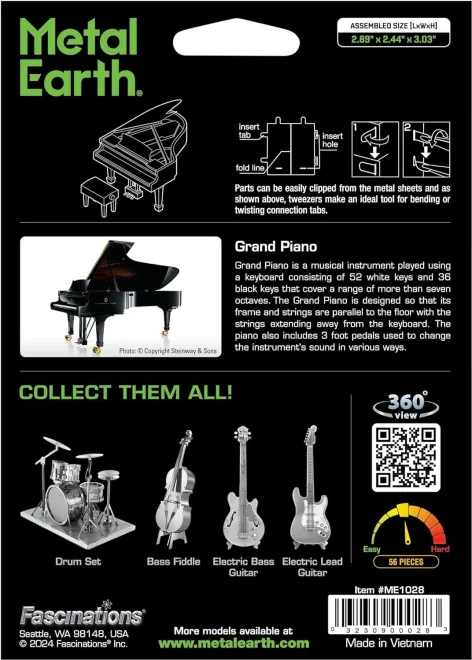 METAL EARTH 3D puzzle Grand piano (křídlo)