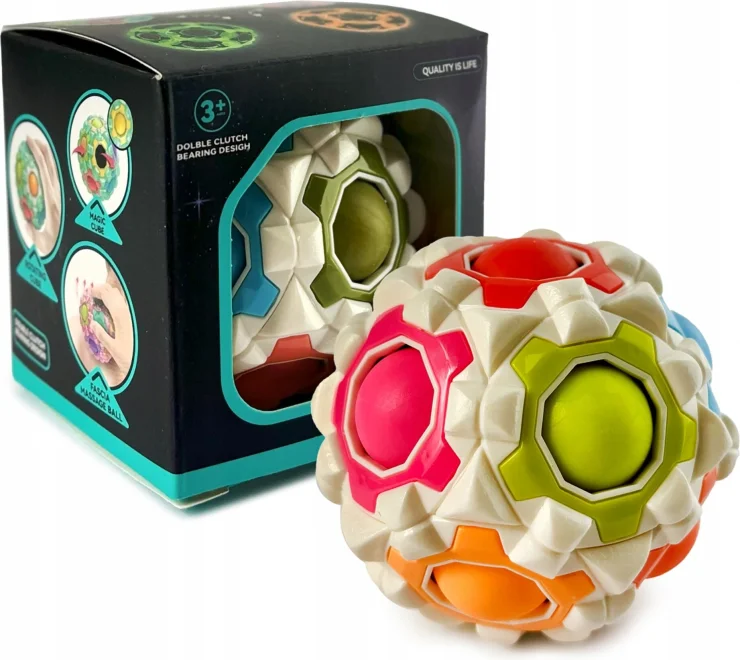 NORIMPEX Hlavolam Massage Rainbow Ball bílý