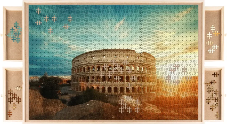 Malatec  Deska na skládání puzzle s přihrádkami