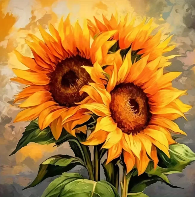 NORIMPEX Diamantové malování Zářivé slunečnice 40x30cm