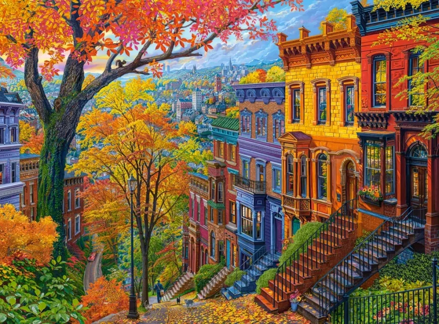 CASTORLAND Puzzle Podzim ve městě 3000 dílků