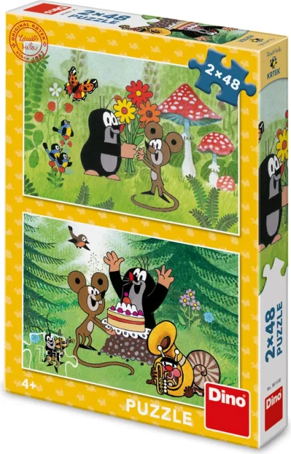 DINO Puzzle Krtek a oslava 2x48 dílků