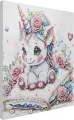 Diamantový obrázek na rámu Norimpex 30x23cm Jednorožec na polštáři