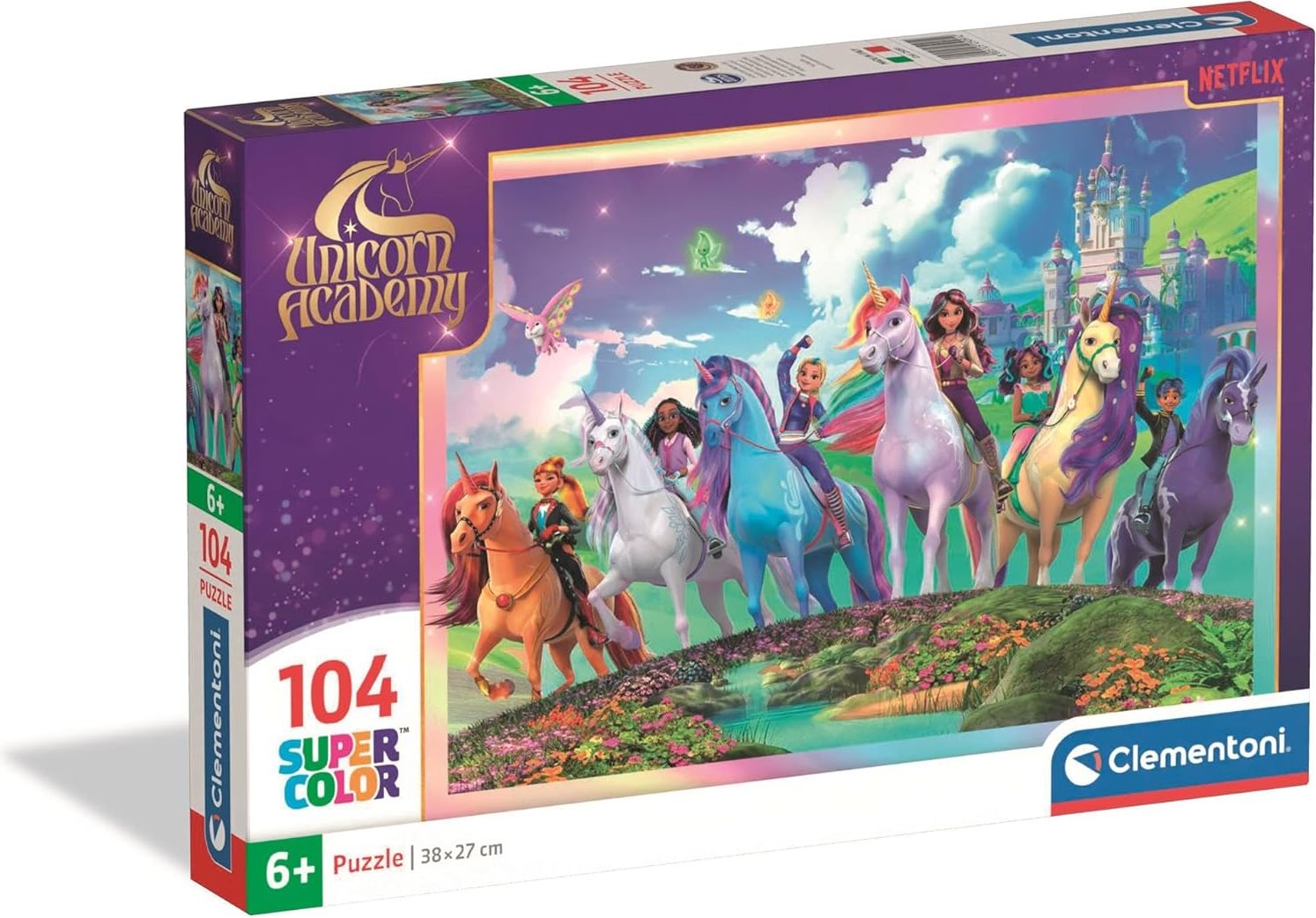 Puzzle pro děti Clementoni 104 dílků Jednorožčí akademie: Magické pouto