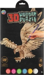 Dřevěné 3D puzzle Moxy s barvami Orel 49 dílků