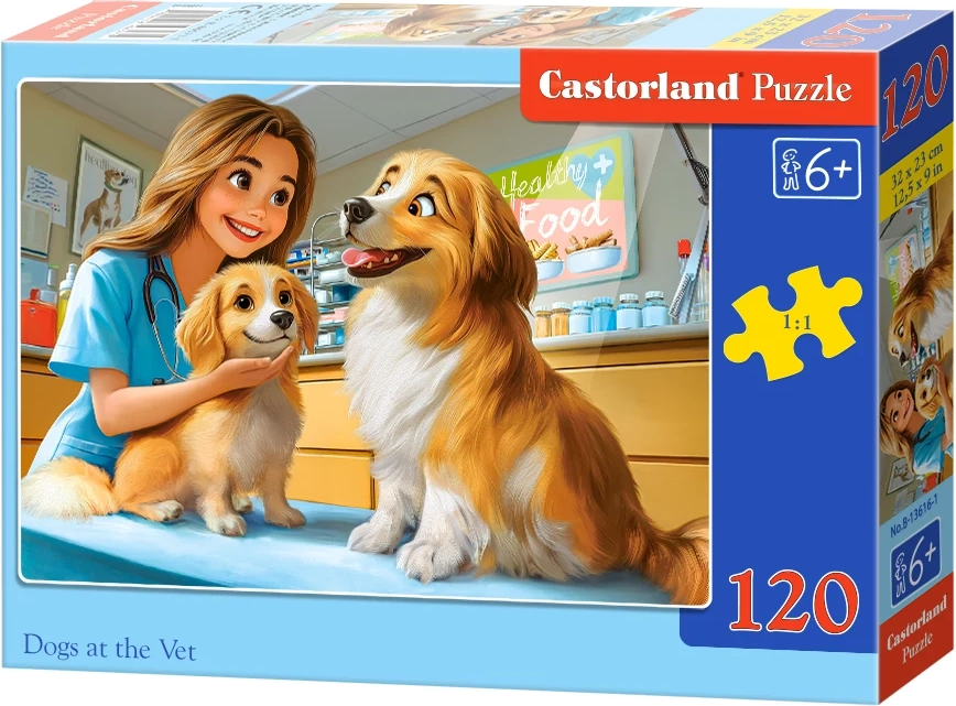 Castorland puzzle Pejsci u veterináře 120 dílků