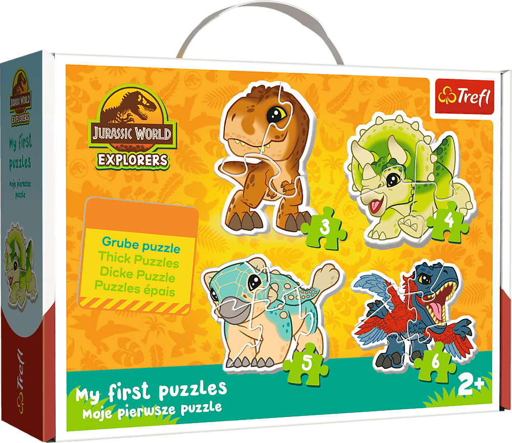 Moje první puzzle Trefl Baby 4v1 Jurský svět: Roztomilí dinosauři 3,4,5,6 dílků