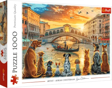 Puzzle Trefl 1000 dílků Psi v Benátkách