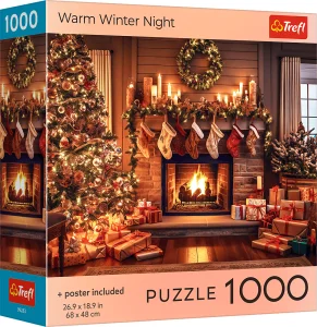 Puzzle Trefl 1000 dílků Hřejivá zimní noc