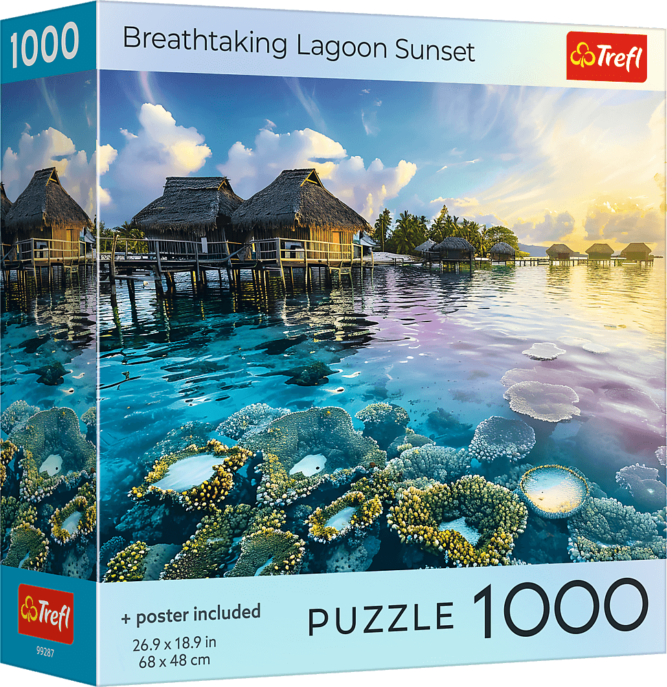 Puzzle Trefl 1000 dílků Dechberoucí západ slunce nad lagunou