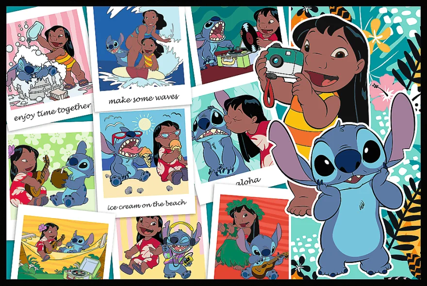 Puzzle pro děti Trefl 2x200 dílků Lilo&Stitch: Stitchův šťastný život 2v1