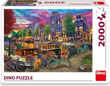Puzzle Dino 2000 dílků Malovaný Amsterdam