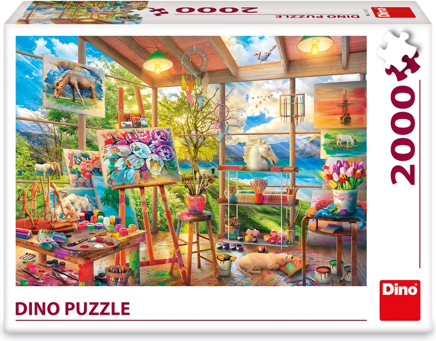 Puzzle Dino 2000 dílků Malířský ateliér