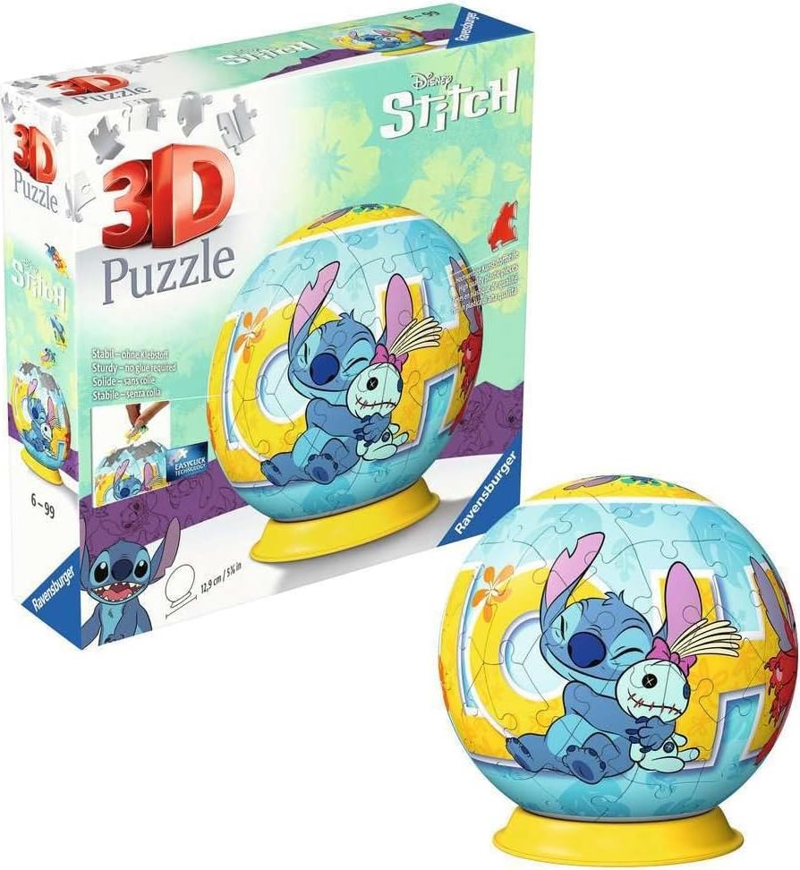 3D puzzle Ravensburger Puzzleball Stitch 73 dílků