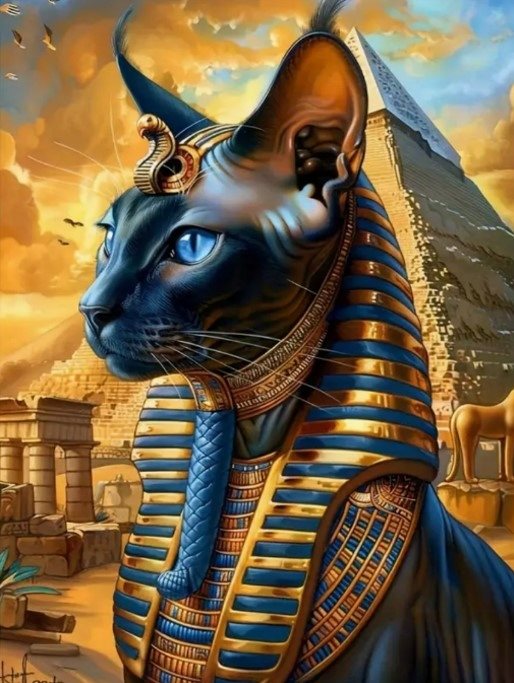 diamantové malování kočka sphynx 30 × 40 cm