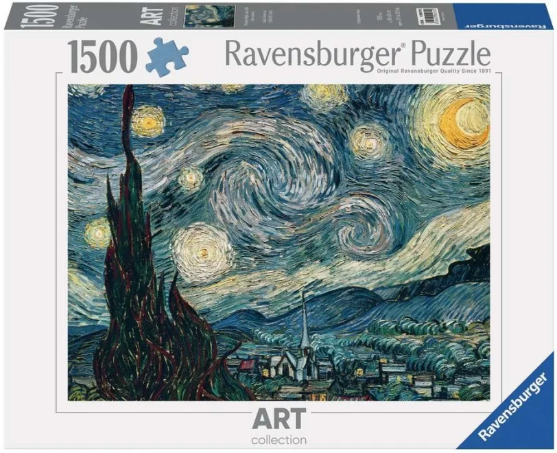 Puzzle Ravensburger 1500 dílků Art Collection: V. van Gogh - Hvězdná noc
