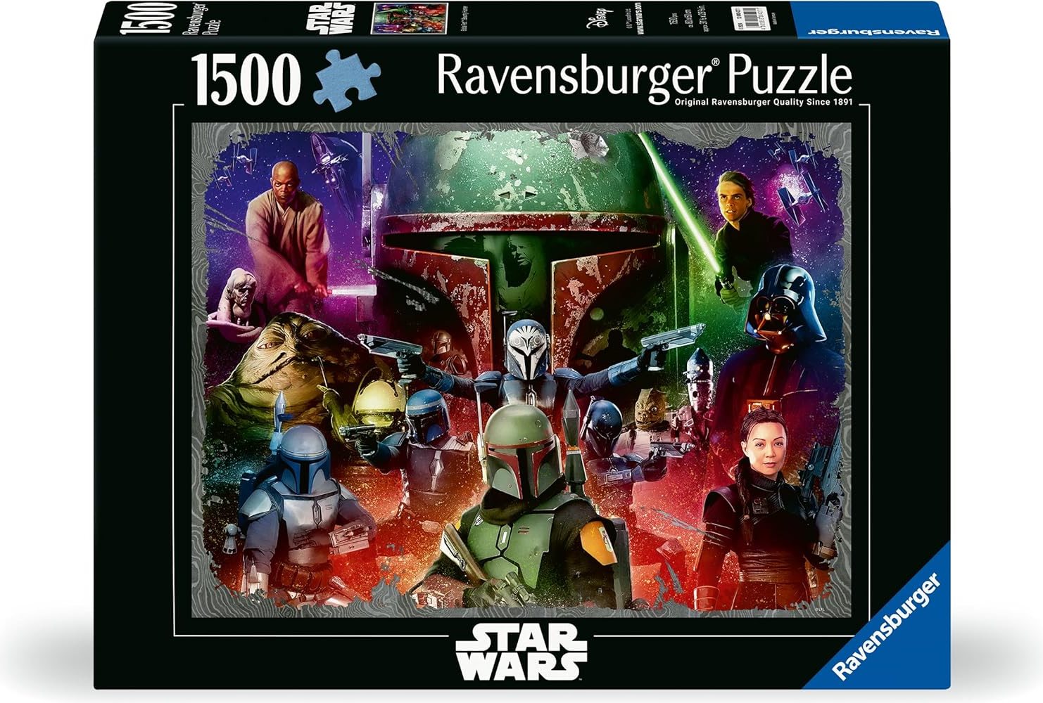 Puzzle Ravensburger 1500 dílků Star Wars: Boba Fett - Lovec odměn
