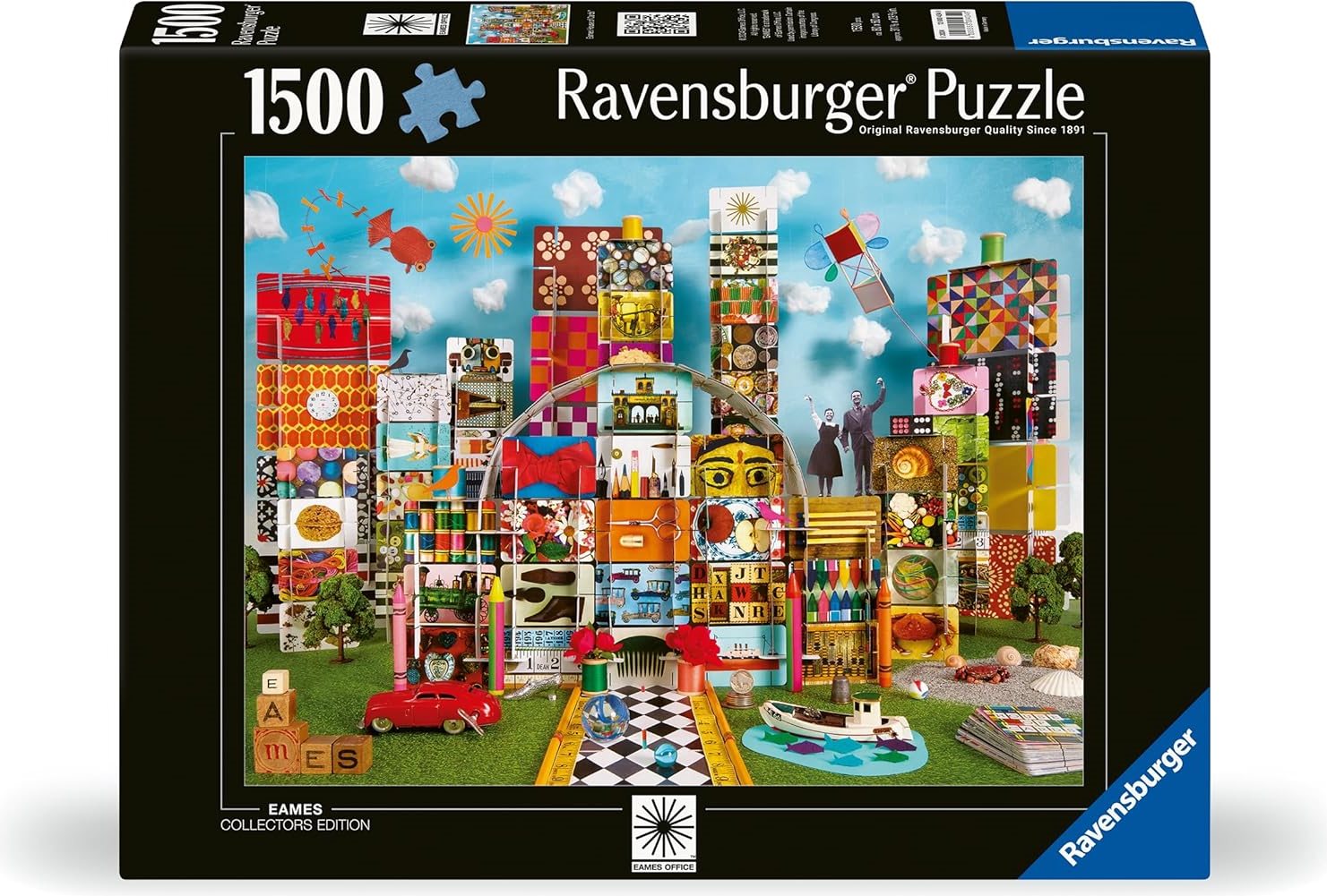 Puzzle Ravensburger 1500 dílků Eames: House of Cards Fantasy