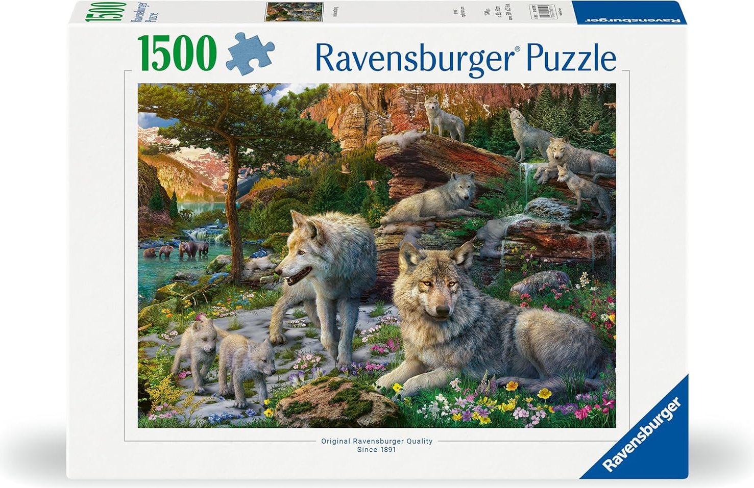 Puzzle Ravensburger 1500 dílků Vlci na jaře