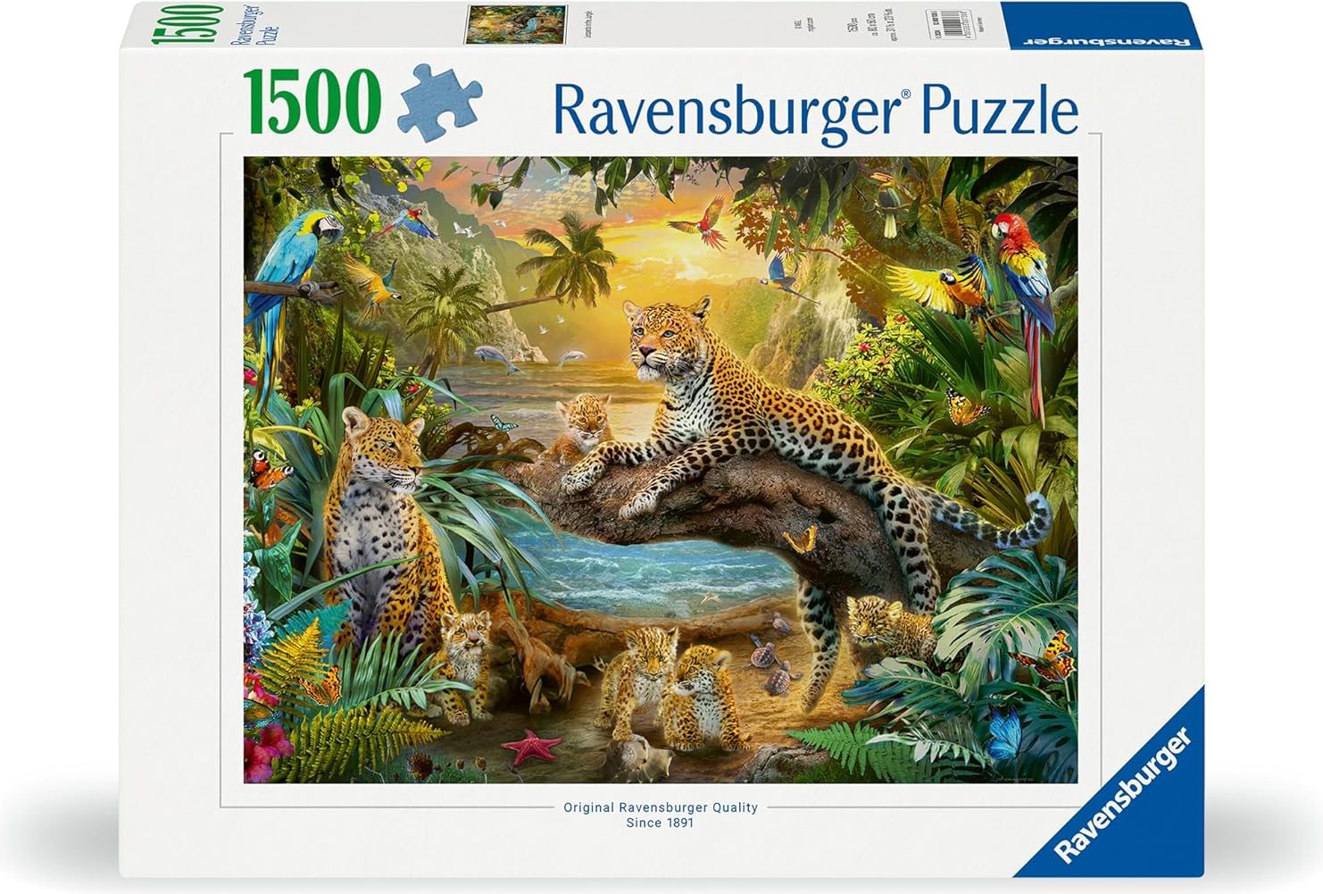 Puzzle Ravensburger 1500 dílků Leopardi v džungli