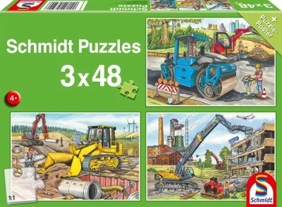 Puzzle pro děti Schmidt 3x48 dílků Moje oblíbená stavební vozidla