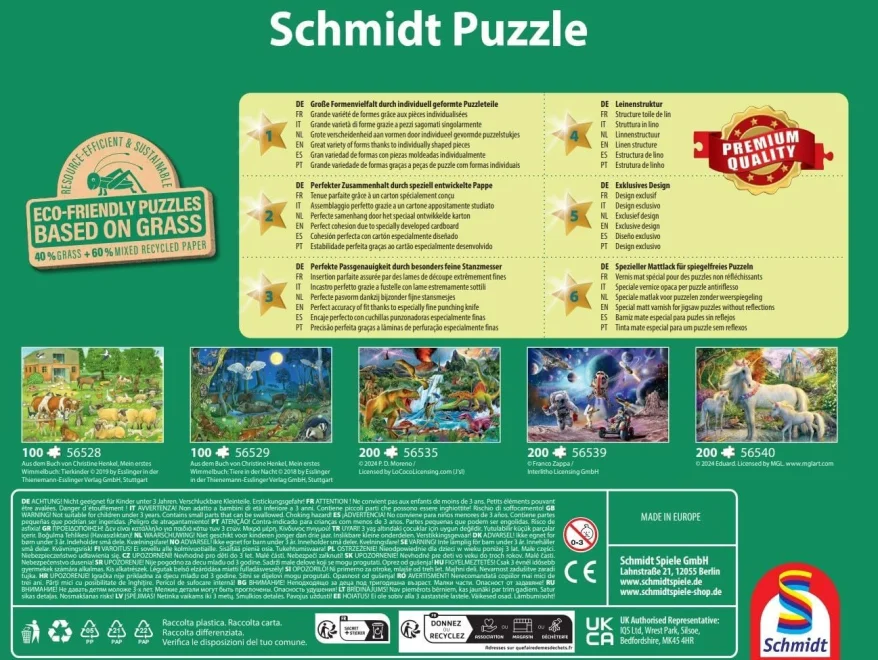 Puzzle pro děti Schmidt 200 dílků Jednorožčí klisna se dvěma hříbaty