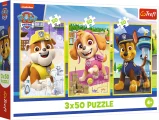 Puzzle pro děti Trefl 3x50 dílků Tlapková patrola: Naši pejsci 3v1