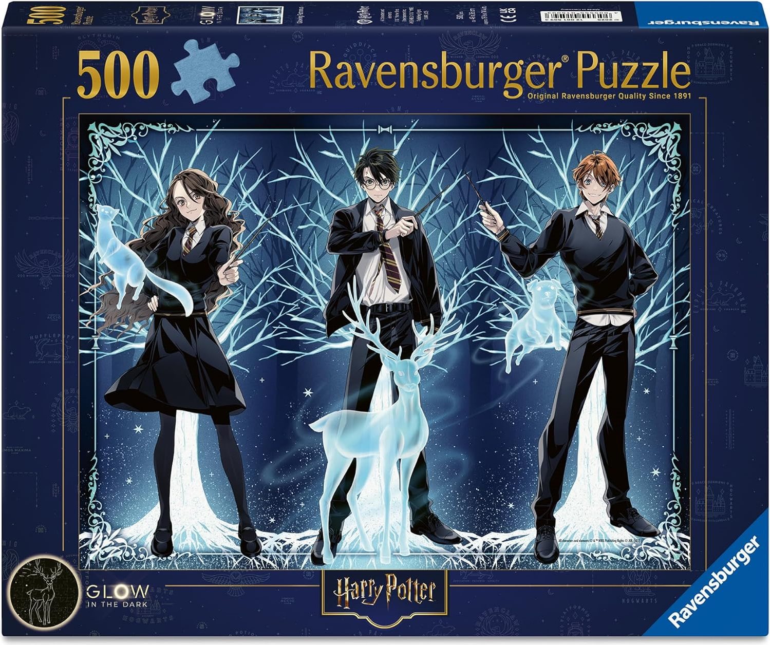 Svítící puzzle Ravensburger 500 dílků Harry Potter: Zářící Patronus