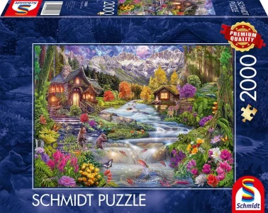 Puzzle Schmidt 2000 dílků Říční idyla v horách