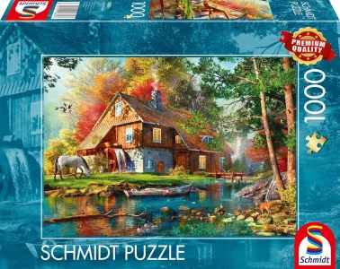 Puzzle Schmidt 1000 dílků Vodní mlýn na podzim