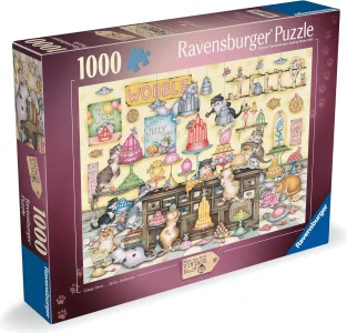 Puzzle Ravensburger 1000 dílků Vintage č.19 - Šílené kočky: Želé hody