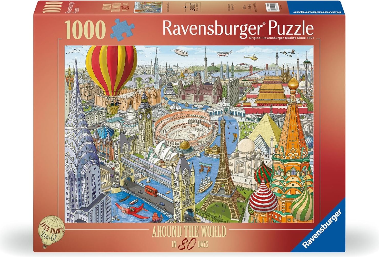 Puzzle Ravensburger 1000 dílků Kolem světa za 80 dní